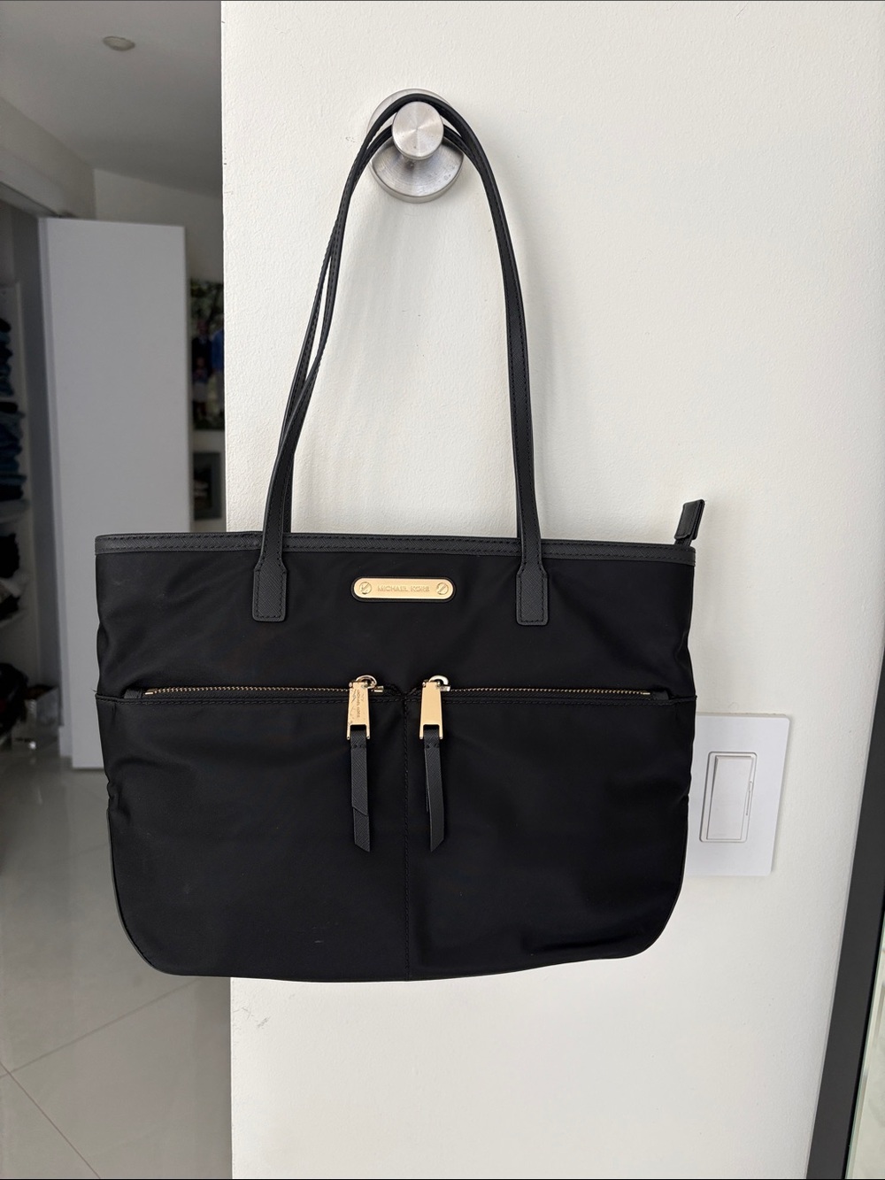 Michael Kors Black Tote with Gold Accent Hardware